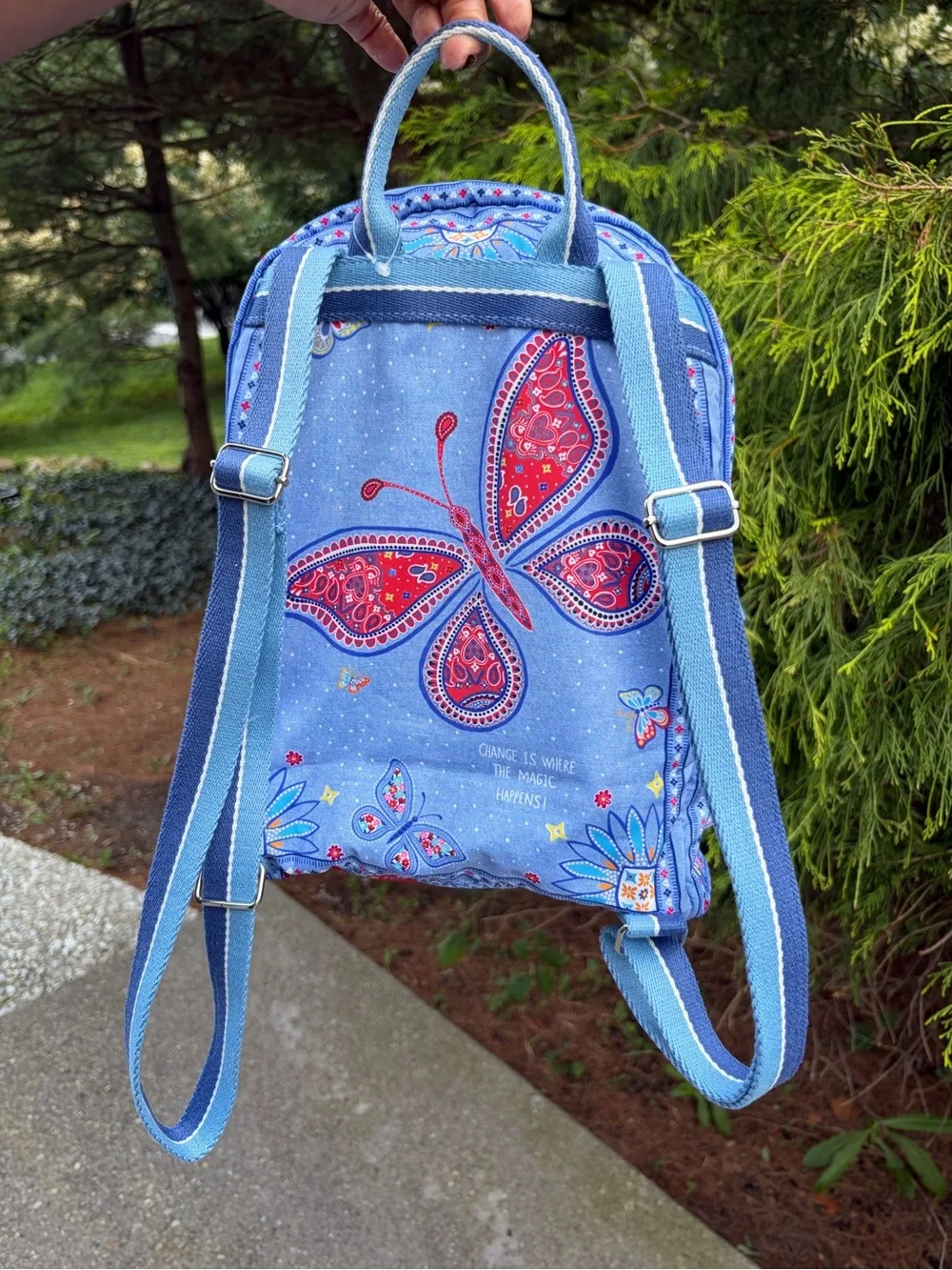 Brighton Love Bandana Paisley Butterfly Backpack Blue NWT